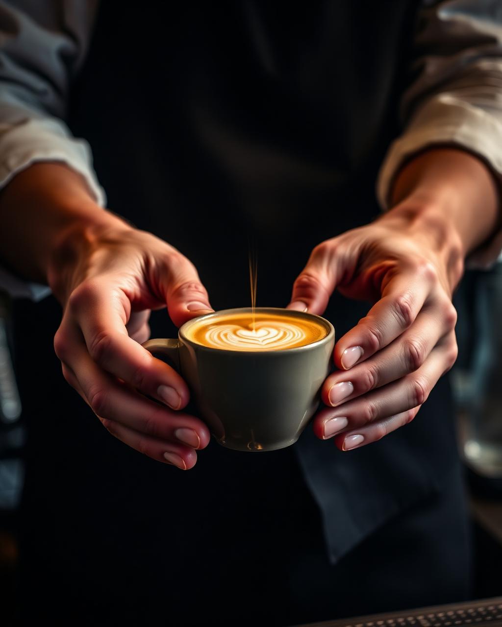 Barista preparando café